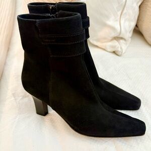 Salvatore Ferragamo Molly Black Ankle Heeled Boots Size 6.5